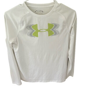 🌿Under Armour Heat Gear long-sleeved white shirt, size Youth Large🌿